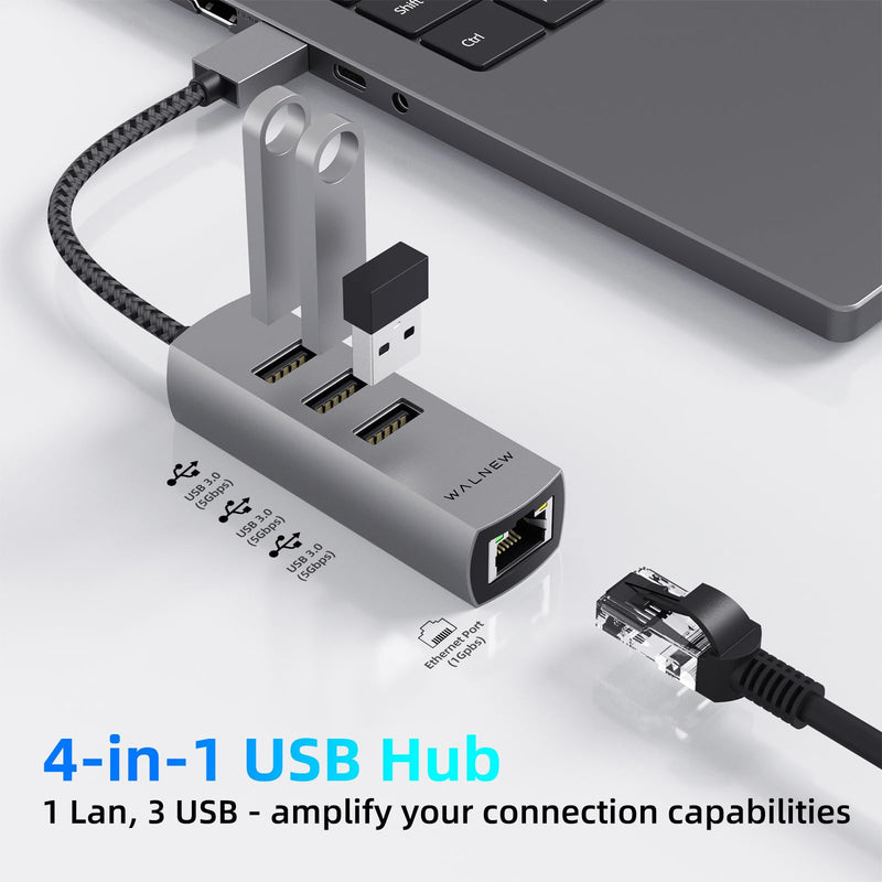 USB 3.0 Ethernet Aapter & 7 in 1 USB C Hub Bundle