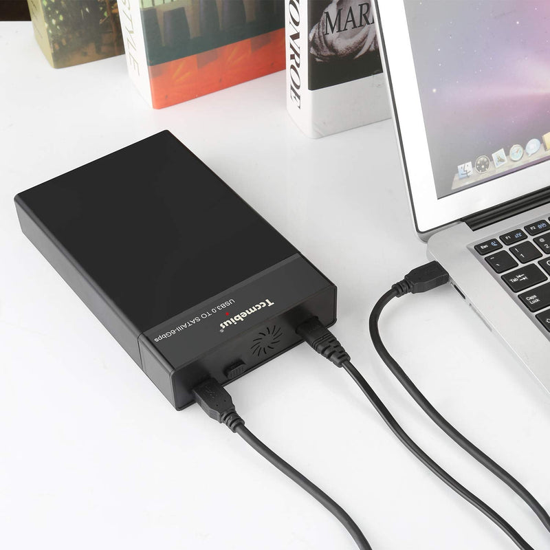 Tccmebius External Hard Drive Enclosure USB 3.0 to SATA Docking Station for 2.5/3.5 Inch SATA I/II/III HDD SSD, Up to 10TB, Support UASP & Automatic Sleep Function, Tool-Free (TCC-S8)