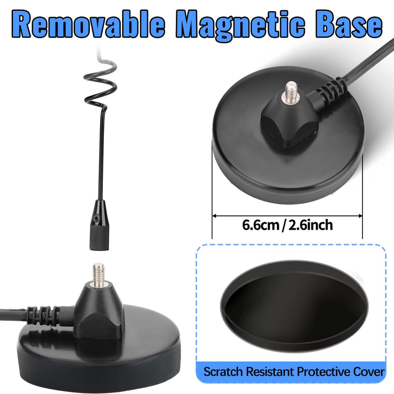 Dual Band Mobile Radio Magnetic Base Heavy Duty Mount Whip Antenna Kit with PL-259 Connector,16.4ft RG58 Cable Compatible for VHF UHF GMRS Car Truck Handheld Ham Radio Two Way Radios Antennas