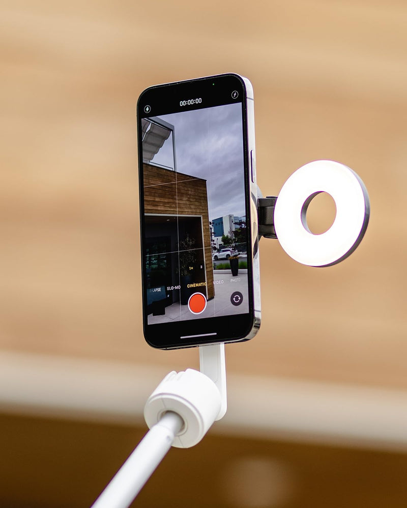 Magnetic Selfie Light for iPhone Magsafe, Portable Phone Ring Light for Video Recording, Rechargeable Lightweight Travel LED Cell Phone Light, White