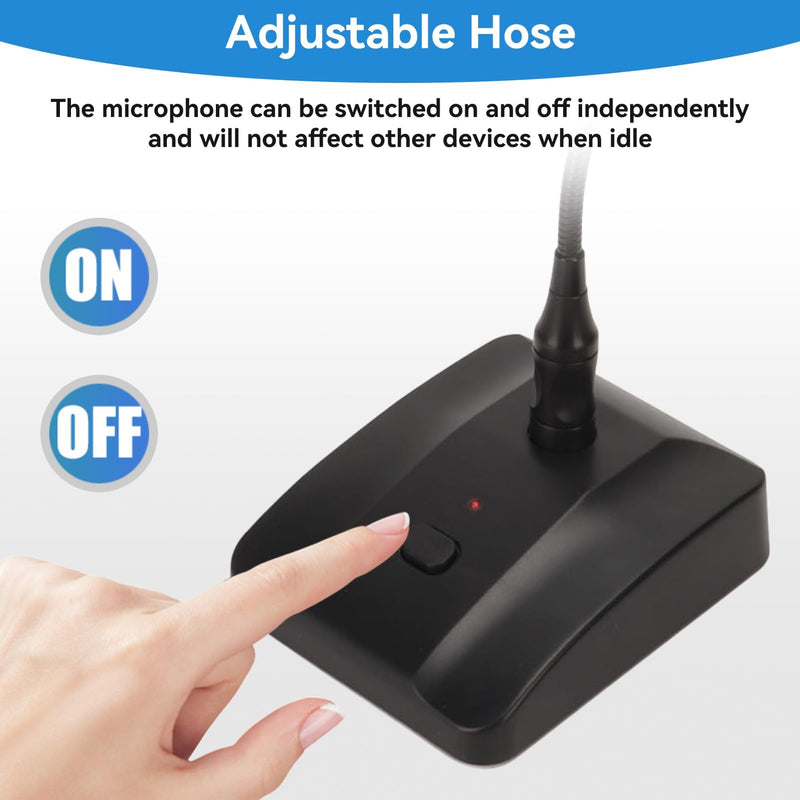 [AUSTRALIA] - Gooseneck Condenser Microphone, 6.35mm Wired Microphone with Mute Button Desktop Microphone Computer Mic Podium Microphones Desktop Paging Mic Corded Voice Mic for Meetings Lectures Recording 