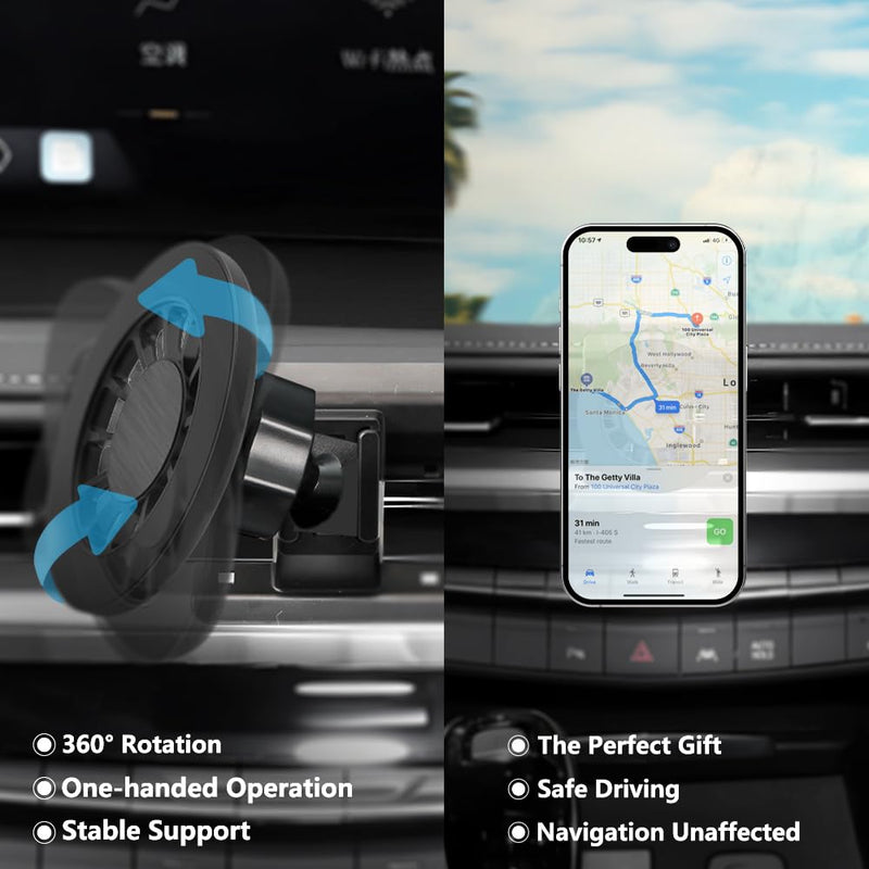 Car Phone Holder Mount for Cadillac XT4 2024-2025 Car Accessories Car Mount 360°Rotation for Car Phone Holder Magnetic Hands Free Compatible with iPhone Samsung Smartphones