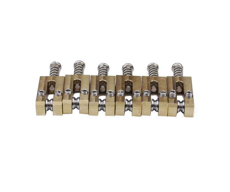 Guyker Brass Bridge Saddles - 10.5mm Roller Bridge Saddles Tremolo System Bridges Set Replacement for ST/TL Tele Strat Electric Guitar (Rectangle Type) String spacing: 10.5mm - new version