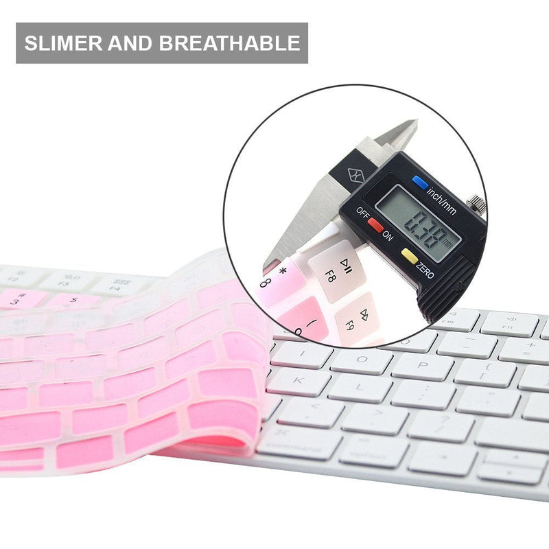 JIFF 2 in 1 Bundle - Silicone Soft Skin Protector Covers for Apple Magic Keyboard (MLA22LL/A) with US Layout and MAC Apple Magic Mouse (Pink) Pink