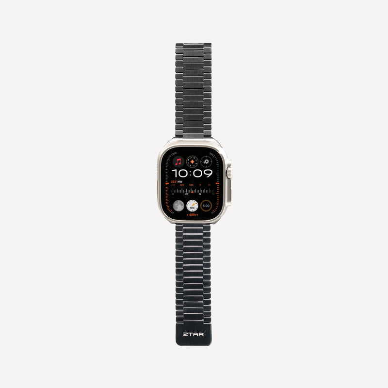 ZTAR Watch Strap Band for Apple Watch Ultra iWatch 2/1 Series 9/8/7/6/5/4/3/2/1/SE 49MM/45MM/44MM/42MM Stainless Steel Magnetic Adjustment Strap Wristbands Replacement Men Women - METALLIC TOUCH BLACK