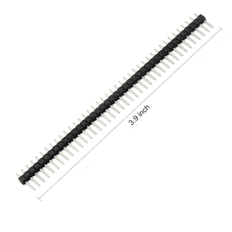 MCIGICM 10pcs Male Header Pin, 40 Pin Header Strip (2.54 mm) for Arduino Connector