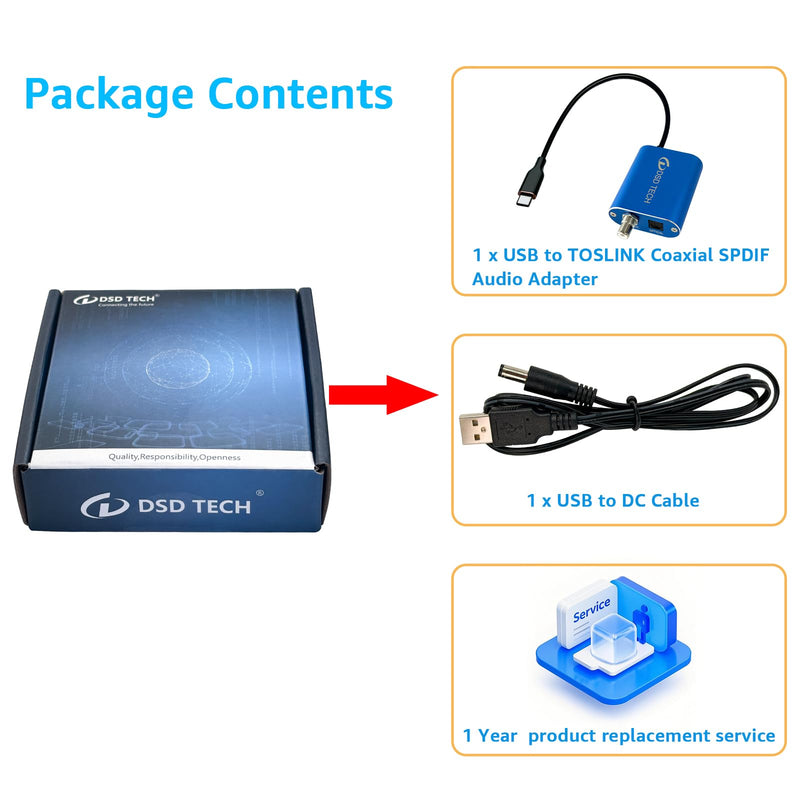 [AUSTRALIA] - DSD TECH SH-AU03A USB to SPDIF Audio Adapter Support DSD64 and 192K 32Bit PCM 