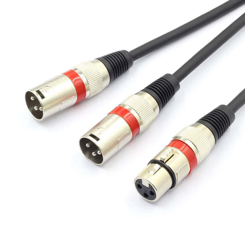 SiYear Balanced XLR Splitter Cable - XLR Female to Dual XLR Male 3 Pin Patch Y Cable Microphone Splitter Cord Audio Adapter (50CM-2PACK) XLRF-2XLRM（2PACK)