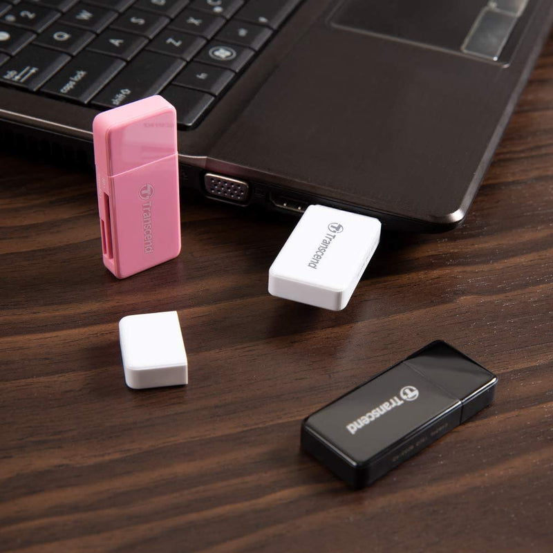 Transcend USB 3.1 Gen1 SDHC / SDXC / microSDHC / SDXC Card Reader, TS-RDF5W (White) White