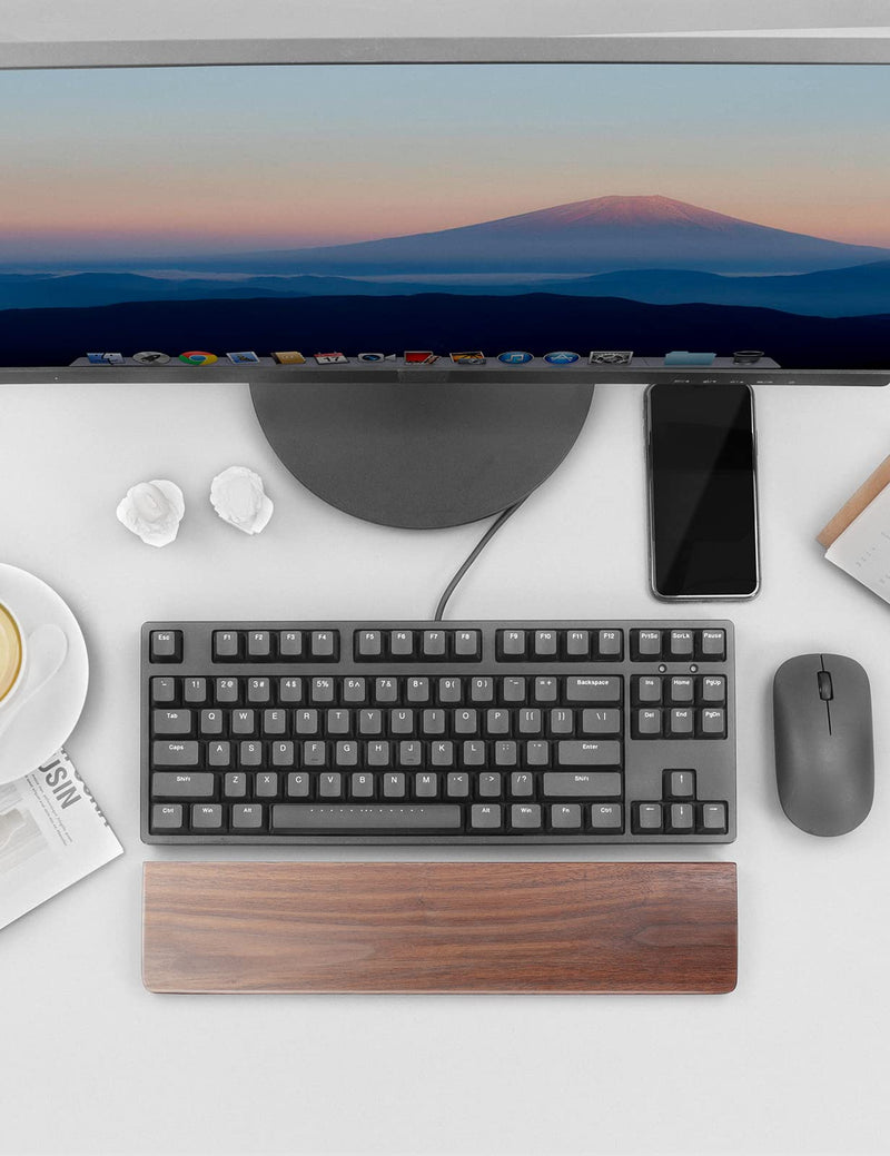 Meatanty Wooden Keyboard Wrist Rest,Ergonomic TKL Gaming Walnut Keyboard Rest,Mechanical Keyboard Wrist Pad,Hard Wrist Rest Palm Rest Supports Computer, Laptop Comfortable Typing Pain Relief (14.17") Medium (14.17")