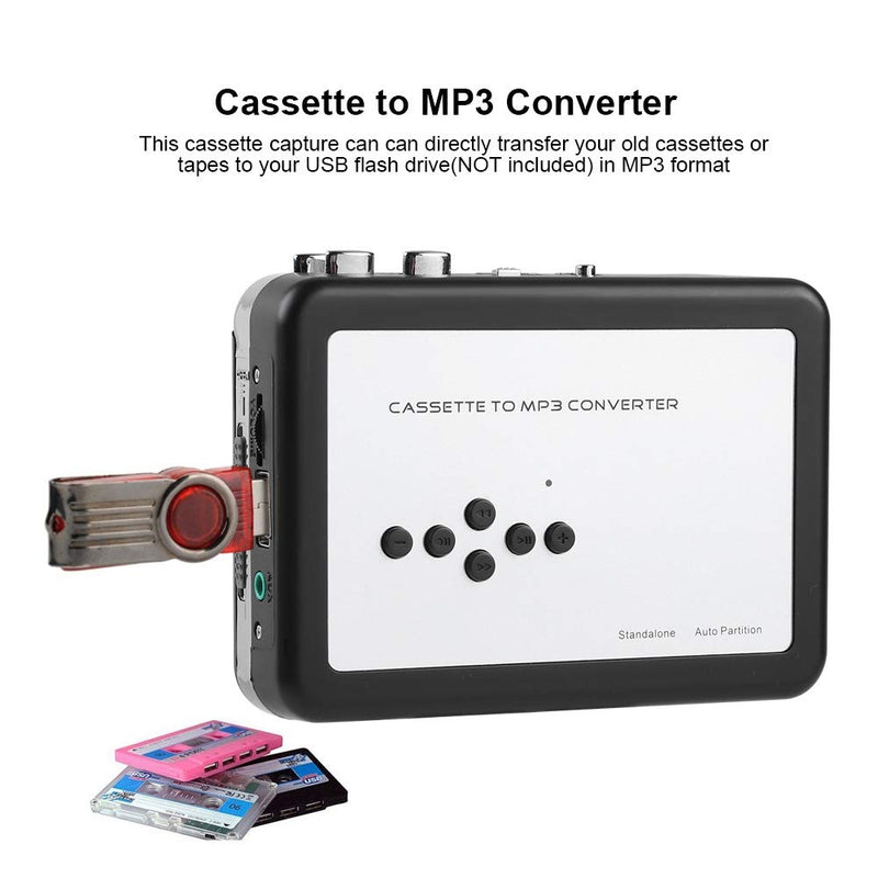 Portable Cassette Player Recorder Converter, Cassette to MP3 Converter USB Flash Drive Capture Audio Music Player