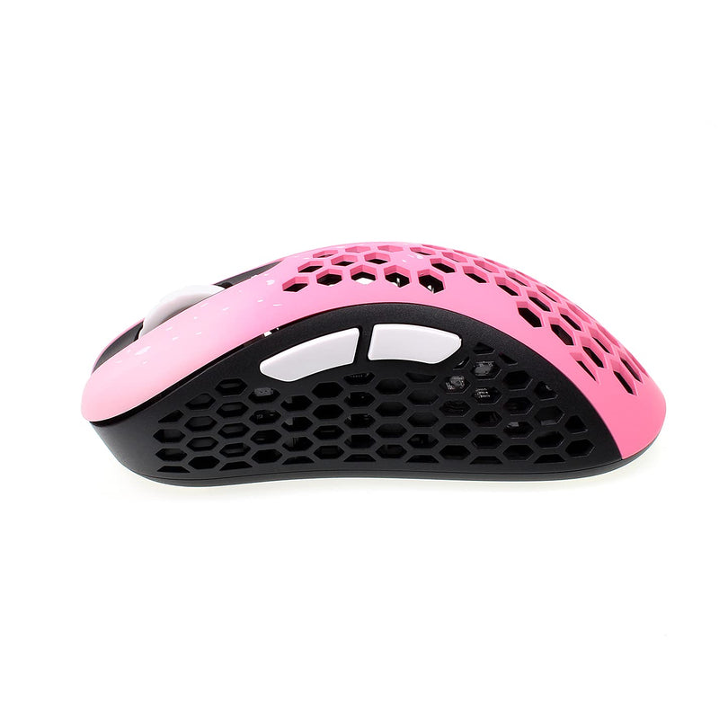 Skoll Mini SK-S Sakura 50g Ultralight Weight Honeycomb Design Ergonomic Gaming Mouse with 3389 Sensor - PTFE Skates - 16,000DPI - Detachable Cable (Pink)