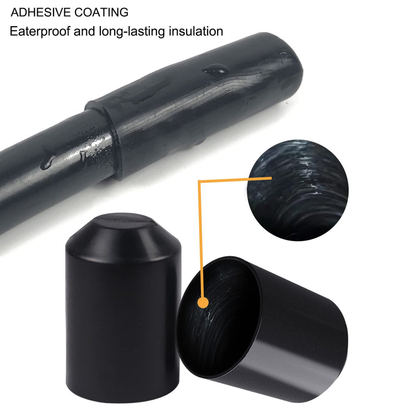 Heat Shrink Tube Heat Shrink Caps 50 mm Warm Shrink End Cap Waterproof Insulation Protection for Cable End Pack of 4 (50 mm)