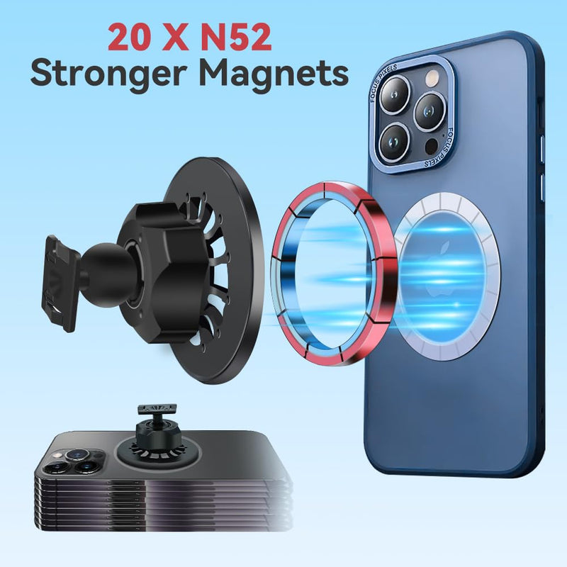 BEERTE Fits Magsafe Car Mount Fit for Mazda6 2018-2021 Strong Magnets 360° Rotation Magnetic Phone Holder Mount for Car Vent Fit for iPhone 17 16 15 14 13 12 Magsafe Case All Phones