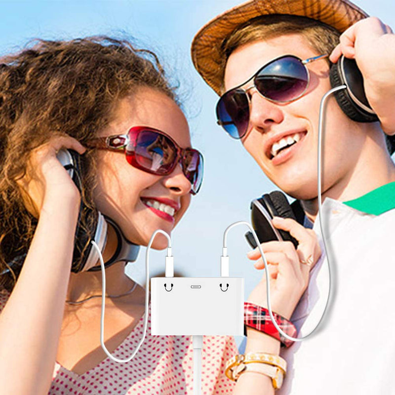 [AUSTRALIA] - USB C to 3.5mm Audio Adapter, 3 in 1 Aux to USB C Headphone Splitter Dual 3.5mm Audio Jack and PD 60W Fast Charging, Compatible for iPad Pro,Galaxy S22 S21/Note 20,Pixel 4 3 XL,Huawei,etc White 