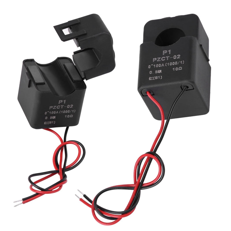 Uadme Split Core Current Transformer, PZCT-02 Current Transformer 100A, Precise Current Sensor for 100A Amp Energy Meter, Fully Closed, Snap Connection Structure