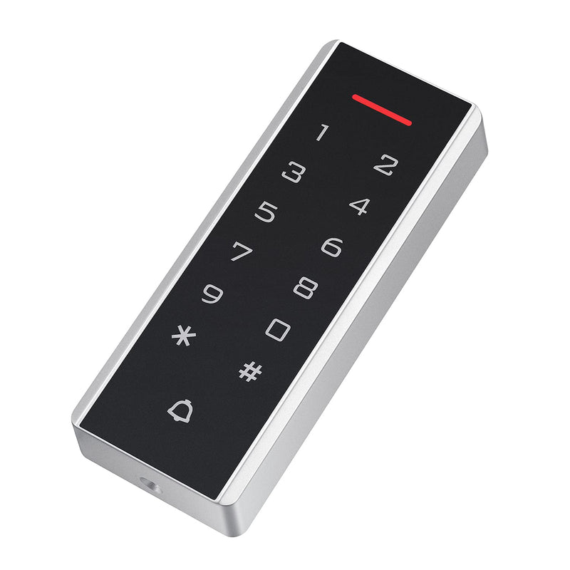 Door Access Control System, 125KHz Proximity ID Card Access Control Keypad Support 1000 Users ID Card Reader Digital Keypad + 5PCS Keychains for Entry Access Controller Gate Opener Narrow Panel