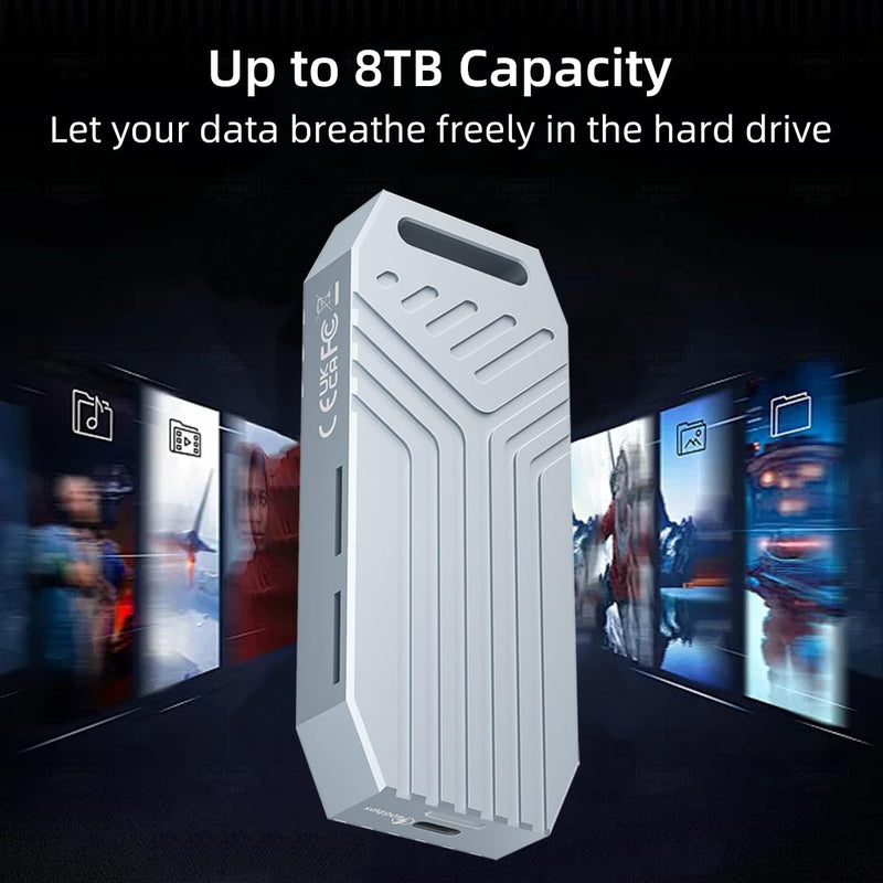 MAIWO M.2 NVMe SSD Enclosure 40Gbps, USB4 External Tool-Free NVMe Enclosure for 2280 M-Key,Compatible with Thunderbolt 4/3/USB4/USB C with Cooling Fan, Aluminum Alloy Shell ASM2464PD Chip