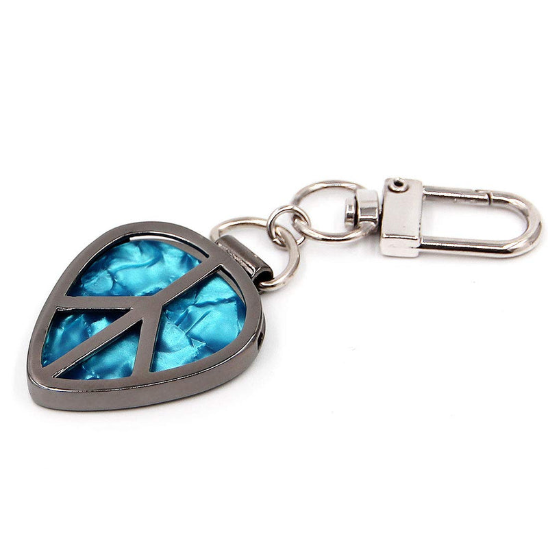 [AUSTRALIA] - Peace Shaped Guitar Pick Holder Keychain for Guitarists (Metal Black) Metal Black 