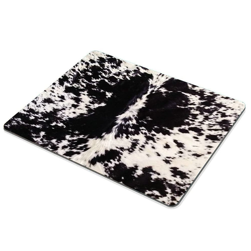 SSOIU Cowhide Print Mouse Pad, Black & White Cow Spots Pattern Printed Mousepad Customized Rectangle Non-Slip Rubber Mouse pad Gaming Mouse Pads 9.5 X 7.9 Inch (240mmX200mmX3mm) SS16