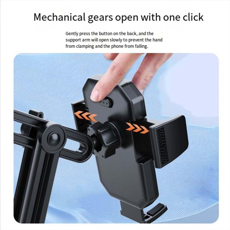 Cup Holder Phone Mount for Car, Upgraded 2 in 1 Car Phone Mount with Adjustable Long Gooseneck and Stretchable Cup Holder,Compatible with iPhone & Android & All Smartphones (Black)