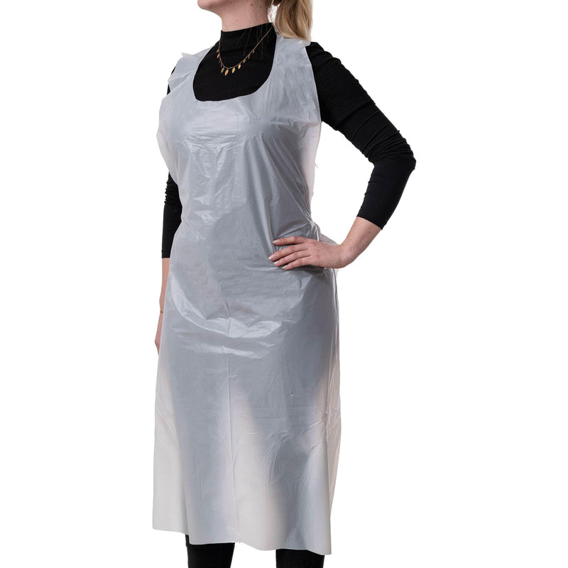 5 Pack Disposable Aprons for Adults and Teens Waterproof Transparent Plastic for Cooking, Serving, Painting, Hairdressing, Kitchen, Hospital, Work Coat, Food