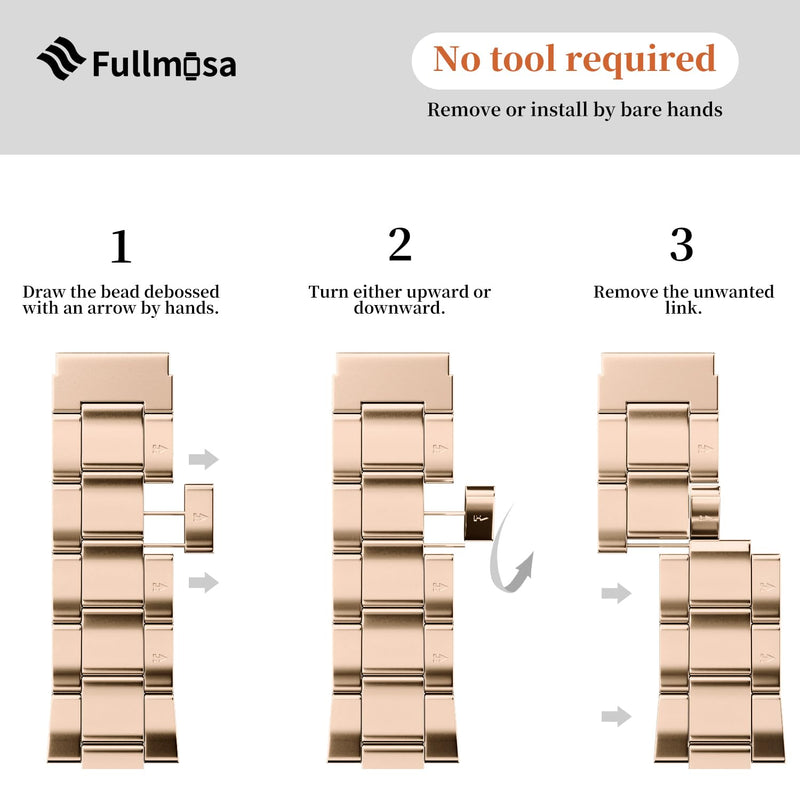Fullmosa Compatible Stainless Steel Apple Watch Band with case 41mm/40mm/38mm Blue Grey & Compatible Metal iWatch Band with case 41mm/40mm/38mm,Rose Gold