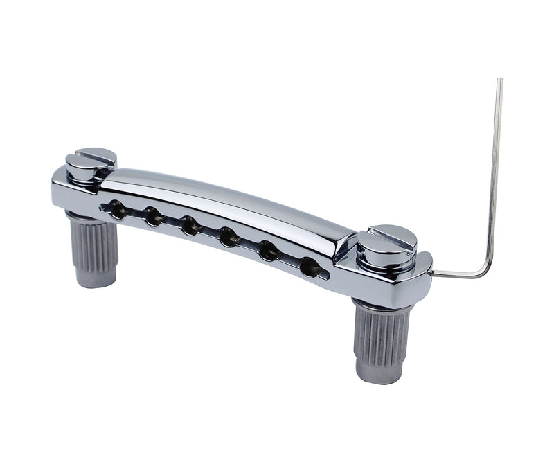 Guyker Guitar Tune-O-Matic Bridge and Stop Bar Tailpiece Combo Replacement Compatible with LP SG EPI 6 String Electric Guitar(GS001 + GM005, chrome) Chrome (Bridge + Tailpiece)