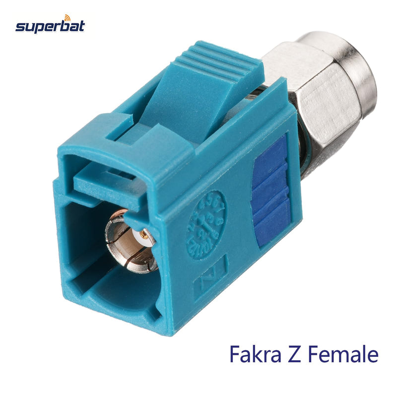 [AUSTRALIA] - Superbat Fakra Z Female to SMA Male Adapter 2Pcs,Vehicle Antenna Adapter Connector for GPS Navigation Satellite Radios Car Stereo Android Head Unit 4G LTE Telematics Bluetooth Module Fakra to SMA Male 