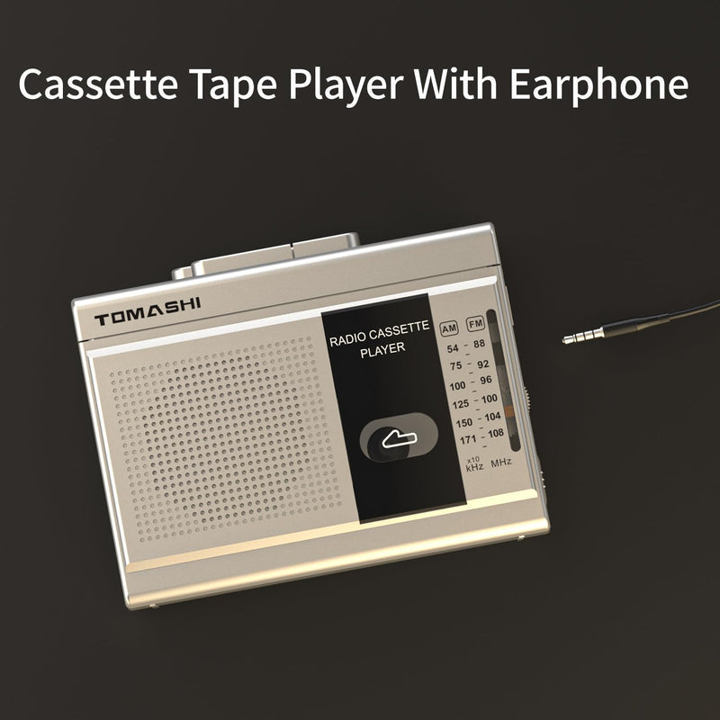 [AUSTRALIA] - TOMASHI Cassette Player Tape Recorder FM AM Radio with Built-in Speaker,Microphone F-315B 