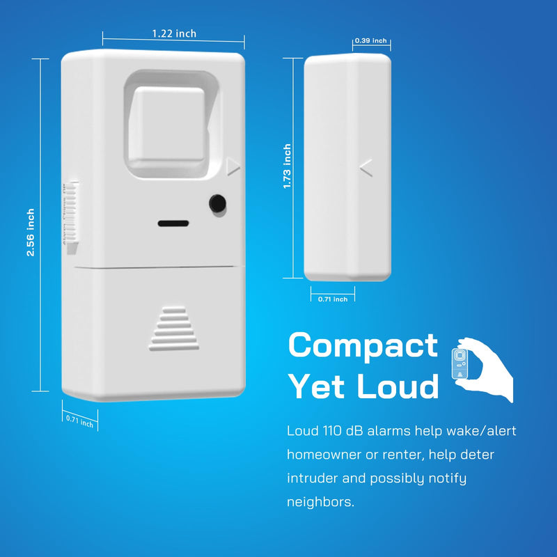 Door Window Alarms - 4 Pack - Adjustable Volume, Chime/Alarm, Wireless, Door Window Alarm Sensor for Home Security, Kids Safety, Door Open Alert Security Alarm for Home, Apartment and more, by Rosmila