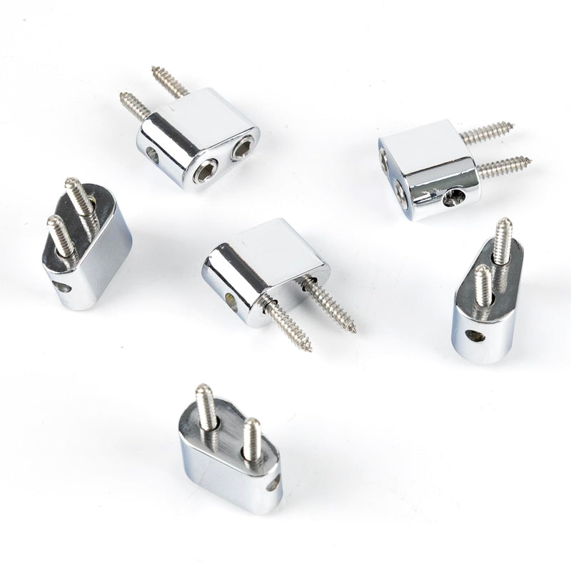 [AUSTRALIA] - Zinc Alloy Bass Bridge String Locks Individual Locking String Retainer Clamps Electric Bass Guitar String Locking Nut for 6-String Headless Electric Bass Replacement Parts Chrome 6 Piece 