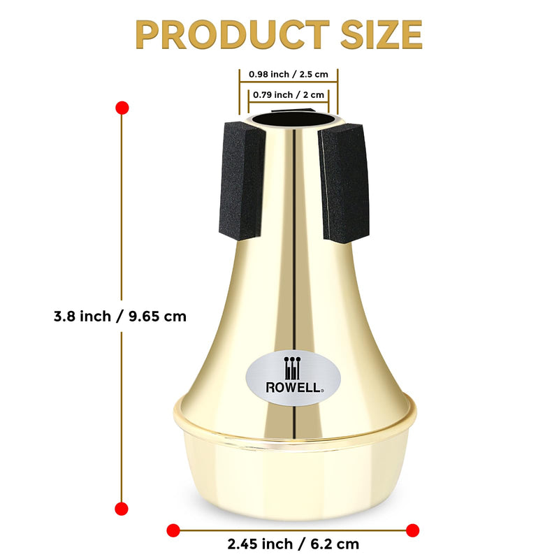 [AUSTRALIA] - ROWELL Trumpet Mute, ABS Straight Trumpet Mute,Mini Trumpet Mute Silencer,Lightweight Practice Trumpet Mute,Trumpet Acessories for Beginner.(Gold) Gold 