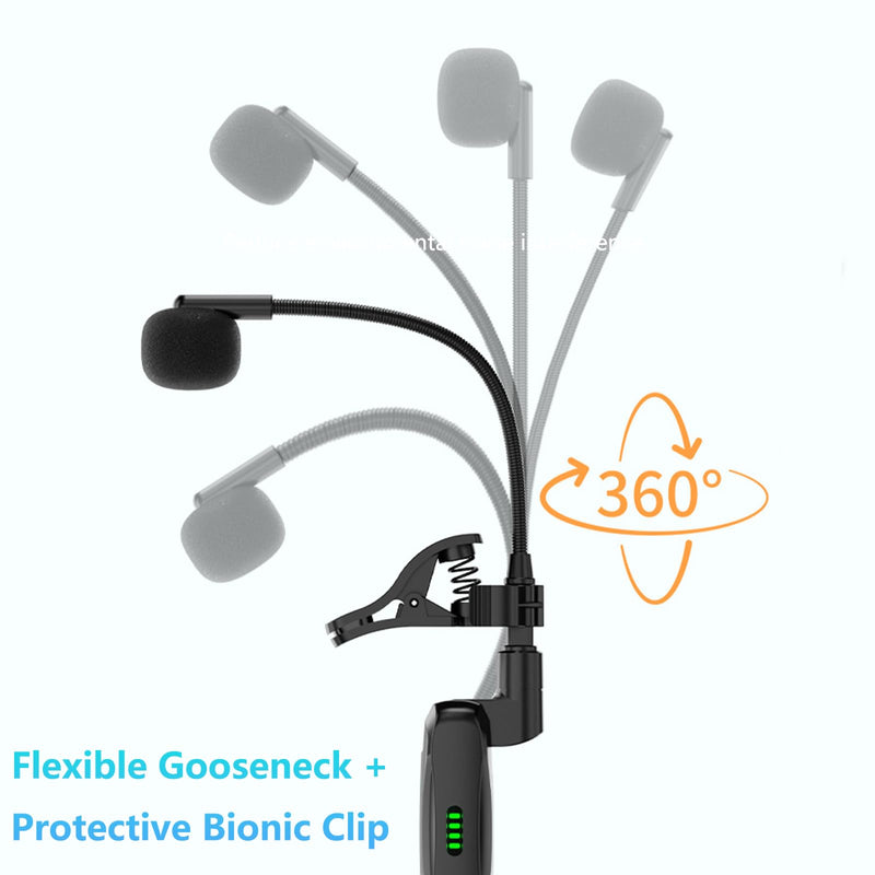 Wireless Saxophone Microphone System, High-Resolution 24- bit/44.1kHz Audio 2.4GHz Clip on Instrument Microphone Suitable for Brass (Trumpet, Trombone, Tuba, Cornet ), Low Latency Wireless Mic