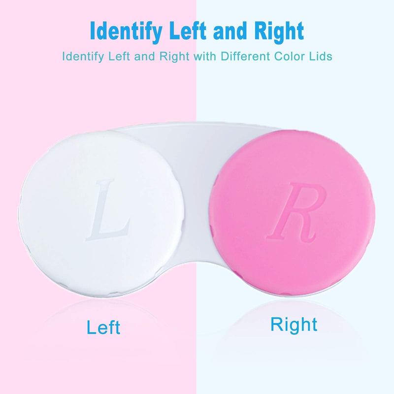 12PCS Contact Lens Case, Colorful Contact Lens Box Left/Right Eyes Holder Container, Outdoor Mini Contact Lens Soak Storage Kit for Travel&Home.