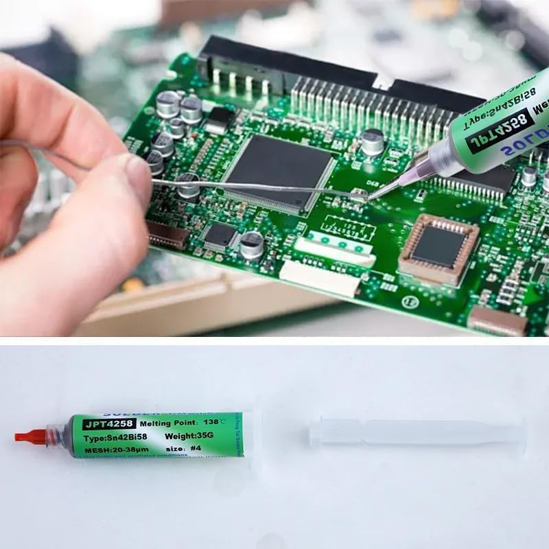 Soldering Core and Flux Paste for Electronic Repair No-Clean Flux (20g) Desoldering Kit Solder Core and Flux Paste