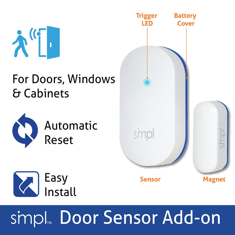 SMPL Alerts Wireless & Wearable Alerts Pager, Elderly Assistance, Caregiver Paging System, Security/Motion Sensors, Senior & Kids Safety, Live Technical Support Pager + Door Sensor