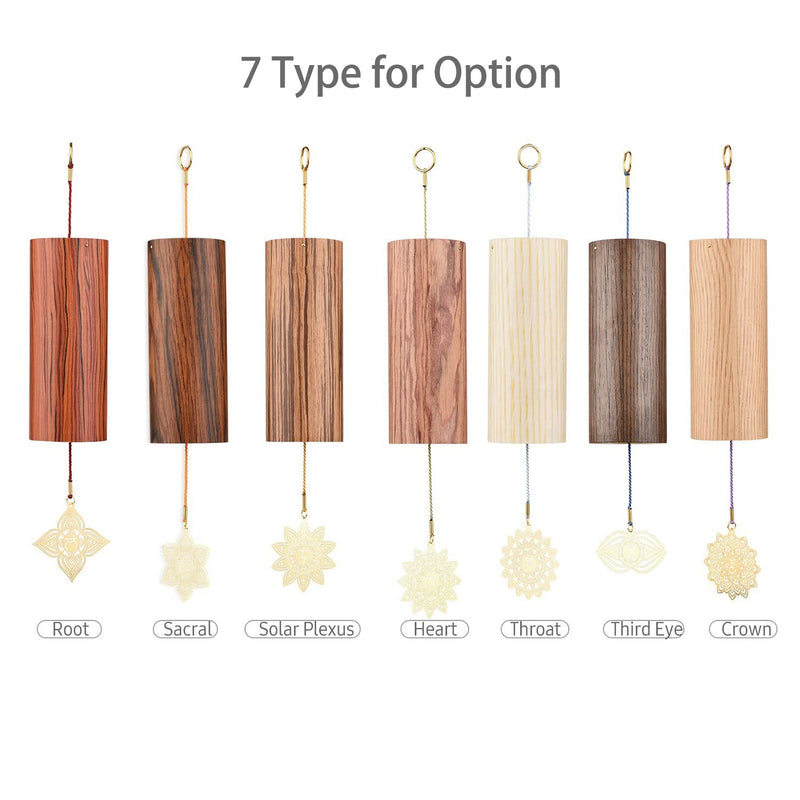 Chakra Chimes Natural Bamboo Wind Chimes Meditation Chord Windchime Wind Bell for Home Decoration Zen Mindfulness Throat Chakra