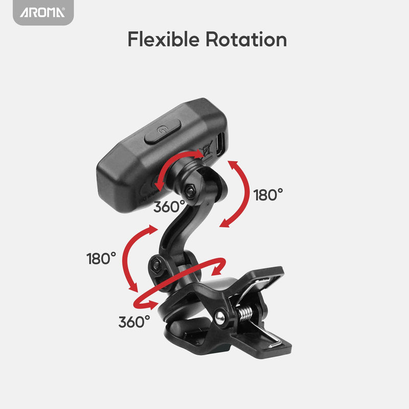 Aroma Guitar Tuner Clip On Rechargeable Chromatic Tuner for Guitar Bass Ukulele Violin Mandolin with TFT Screen Easy to Read in Strong Light