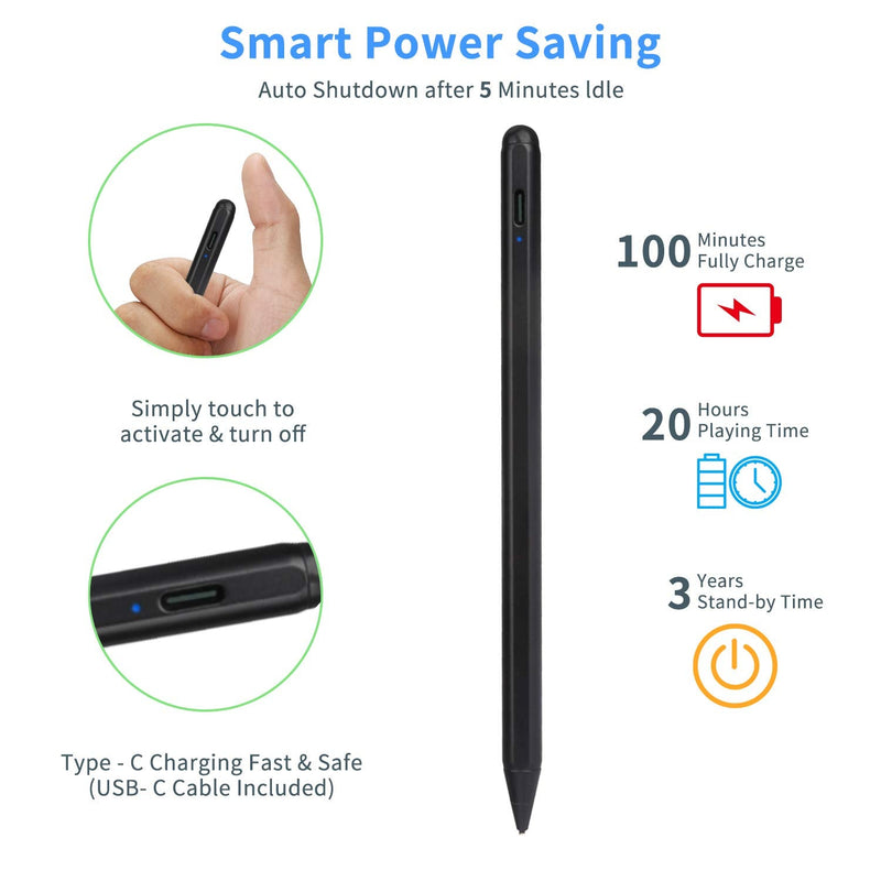 Stylus Pen for HP Pavilion X360 Pencil, Evach Capacitive High Sensitivity Digital Pens with 1.5mm Ultra Fine Tip Stylus Pencil for HP Pavilion X360 Pen, Black