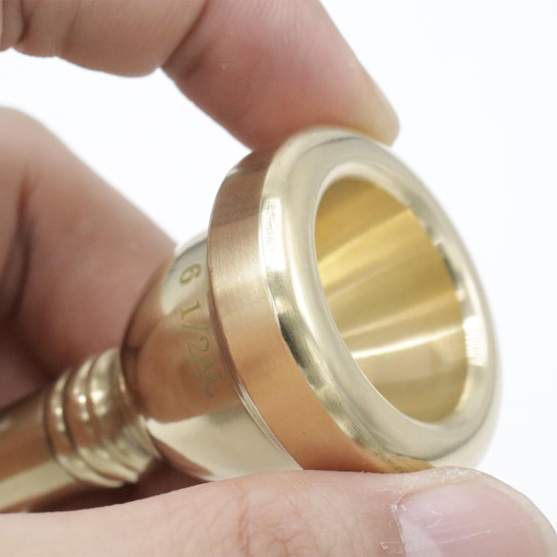 6 1/2AL Trombone Mouthpiece, Gold Plated Small Shank Mouthpiece, Euphonium Mouthpiece with Superior Sound, Excellent for Baritone and Trombone Instrument Accessories 6 1/2AL Gold