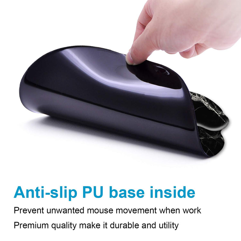 Ergonomic Mouse Pad with Wrist Support Gel, iDonzon Cute Wrist Pad with Non-Slip Rubber Base, Easy Typing & Pain Relief, Black White Marble