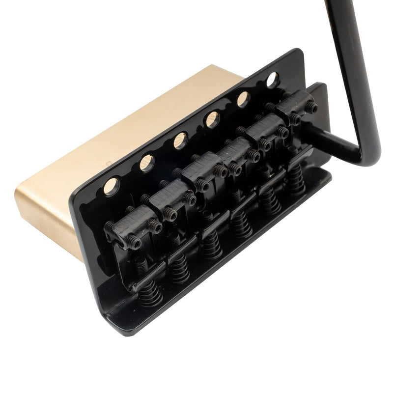 [AUSTRALIA] - Musiclily Pro 52.5mm Vintage 6-Screw Tremolo Bridge 36mm Solid Brass Block for Squier Strat Style Electric Guitar, Black 