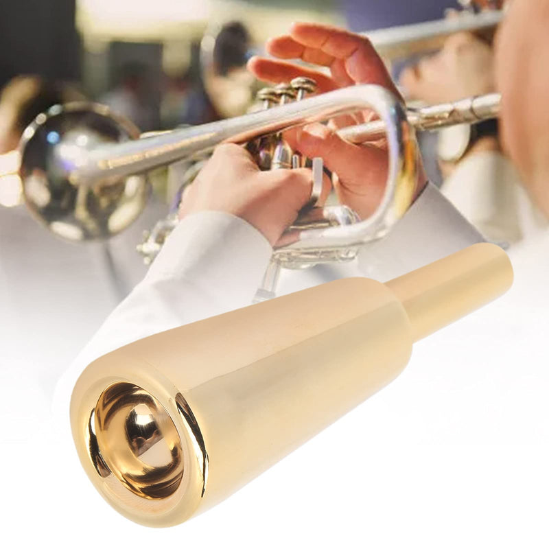 Trumpet Mouthpiece, Heavy Duty Cone Metal Wind Musical Instrument Parts Performance Accessories (Gold)