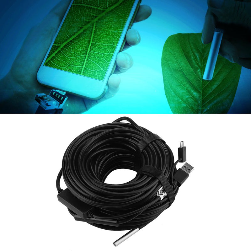 3 in 1 USB Endoscope, Inspection Camera Endoscope, 20 Metres, 5.5 mm, 720p Megapixel, HD IP67 Waterproof Snake Camera, 6 Adjustable LED Light for Pipe Car Inspection for Smartphone