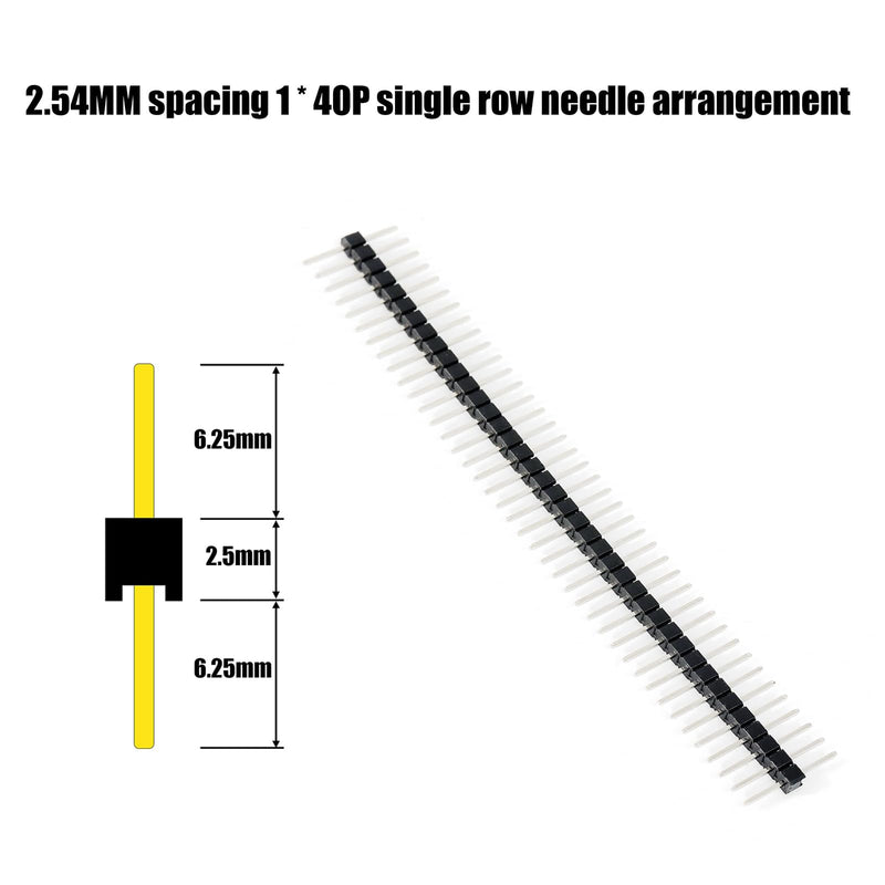 PENGLIN Pack of 20 Long Pins 40 Pin Breakaway Headers 2.54 mm Pitch Same Length Long Centred 6.25 mm on Both Sides 15 mm Total