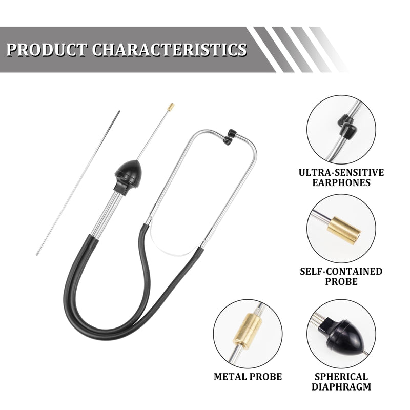 [AUSTRALIA] - Mechanic Stethoscope Car Motor Stethoscope Machine Diagnostic Tester Tester Car Mechanic Stetoscope 