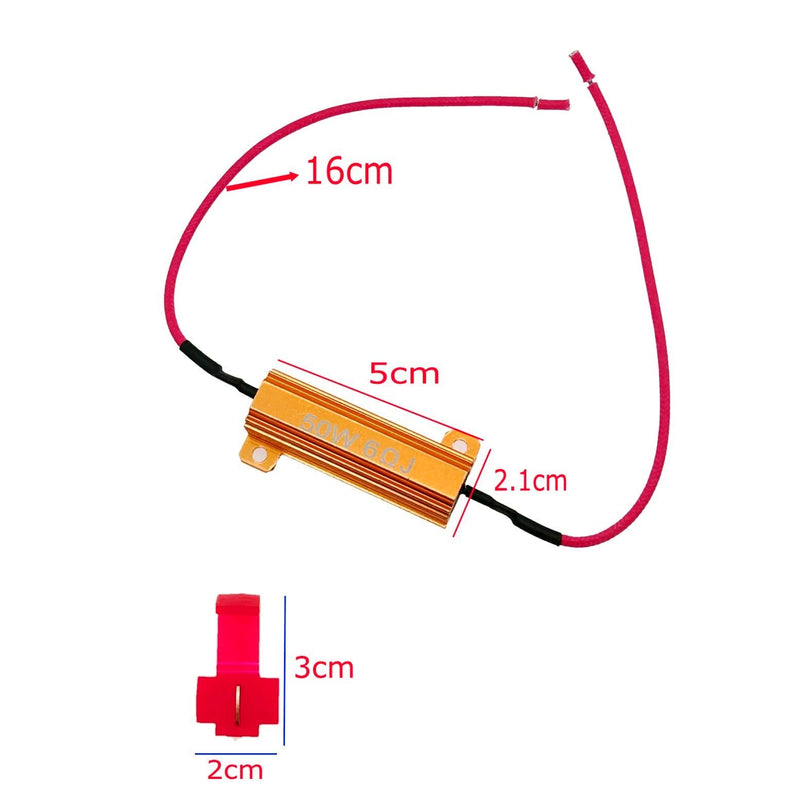 JZK 2 x 50W 6 Ohm Load Resistors to Fix Flashing Signal Faults