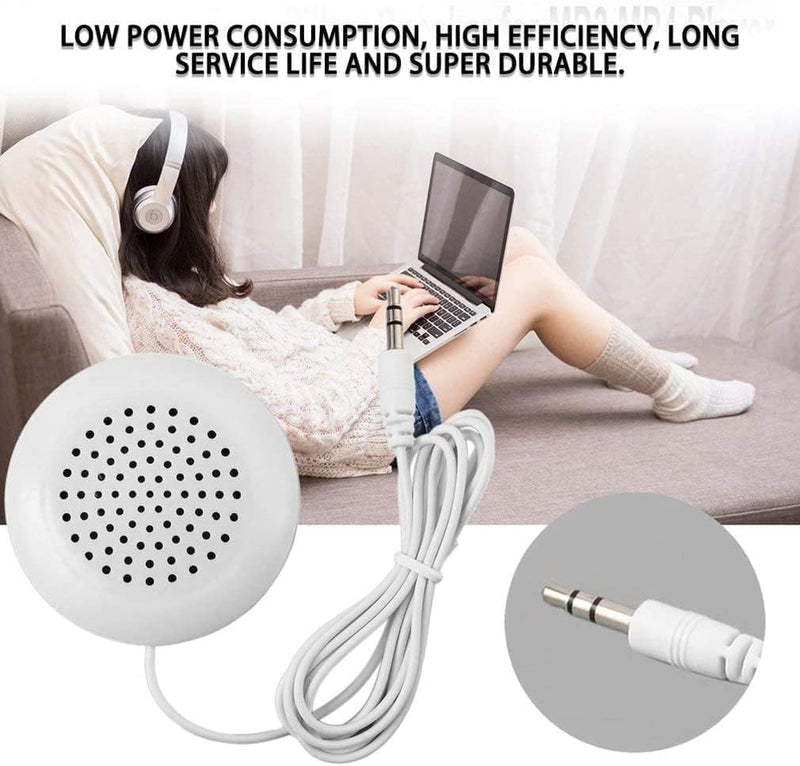 Pillow Speaker, Portable 3.5mm Mini Pillow Stereo Outdoor Speaker for iOS, iOS, iOS, MP3, MP4, Android, CD Player etc,- White