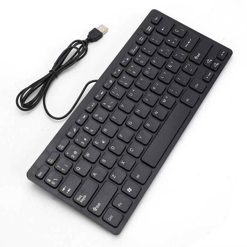Spanish Keyboard, Wired Mini Portable Spanish Keyboard USB Interface for Desktop Computer Ultra-Thin 78 Keys, Ultra-Thin Mini USB Wired Keyboard